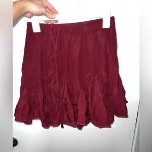 Maroon flowy skirt